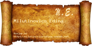 Milutinovics Edina névjegykártya