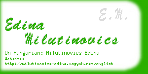 edina milutinovics business card